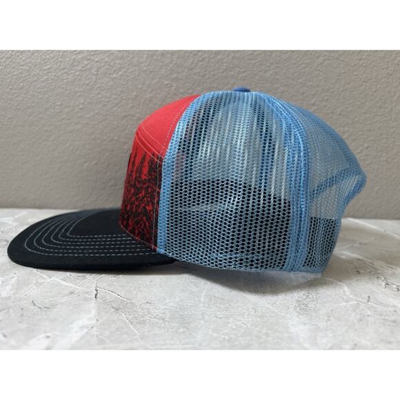 Rossignol Five Panel Hat Colorblock Skiing Blue Red One Size - Picture 2 of 7